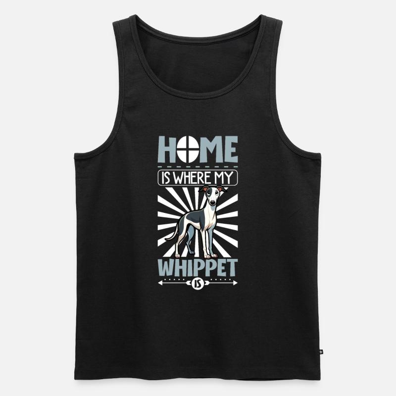 Zuhause - Whippet - Männer Premium Bio Tank Top - Schwarz