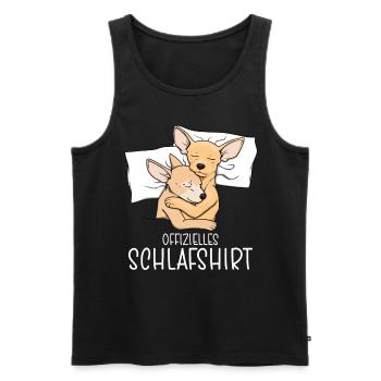 Chemise de nuit officielle Pyjama Chihuahua - Débardeur bio Premium Homme - noir - Devant - Michal (187cm)