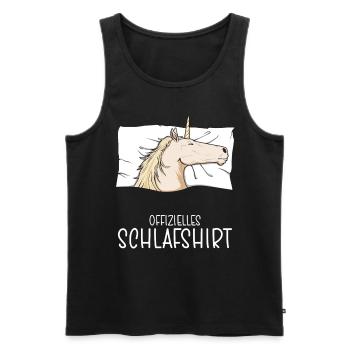 Chemise de nuit officielle Pyjama licorne - Débardeur bio Premium Homme - noir - Devant - Michal (187cm)