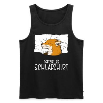 Chemise de nuit officielle Pyjama Fox - Débardeur bio Premium Homme - noir - Devant - Michal (187cm)