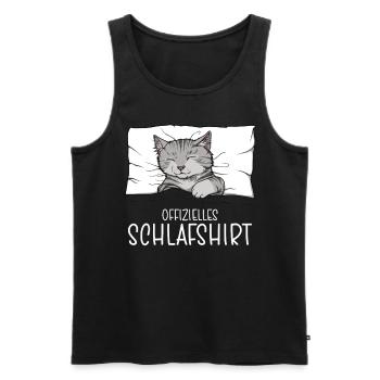 Chemise de nuit officielle Pyjama chat - Débardeur bio Premium Homme - noir - Devant - Michal (187cm)