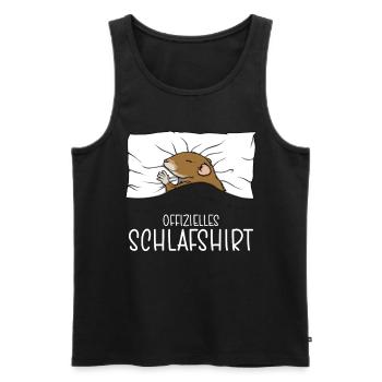 Official Sleep Shirt Mouse Pajamas - Men's Premium Organic Tank Top - black - Front - Michal (187cm)
