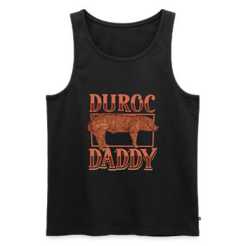 Duroc Papa Cochon - Débardeur bio Premium Homme - noir - Devant - AI Model Male 178 light (178cm)