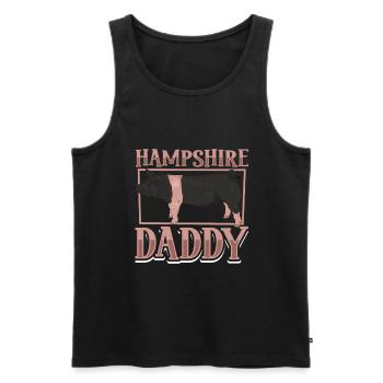 Hampshire Schwein Papa - Männer Premium Bio Tank Top - Schwarz - Vorne - AI Model Male 178 light (178cm)