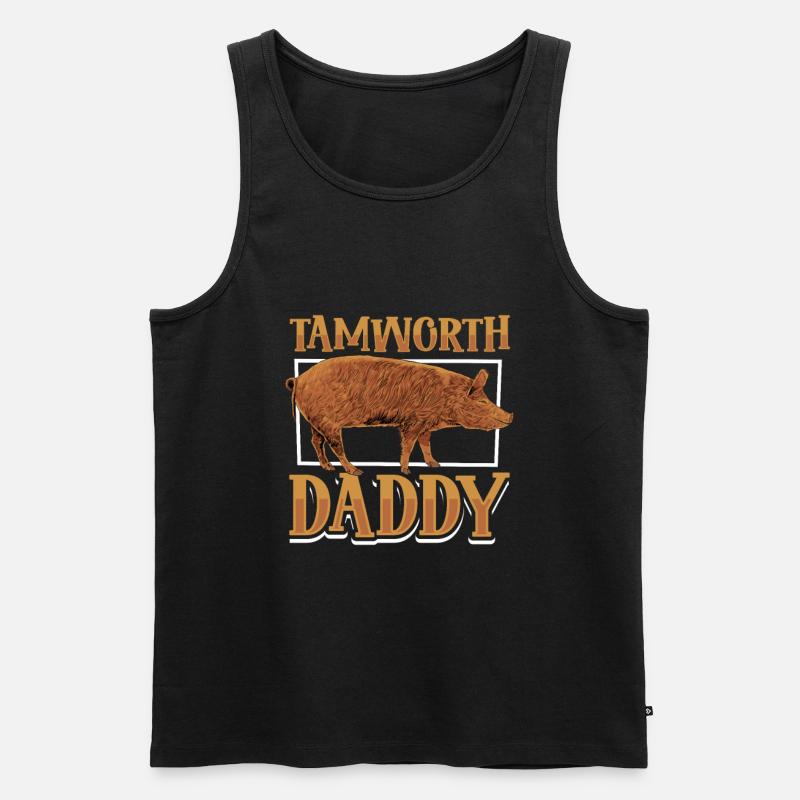 Tamworth Schwein Papa - Männer Premium Bio Tank Top - Schwarz