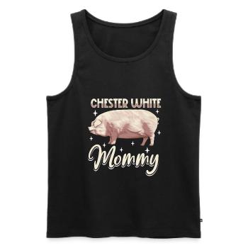 Maman cochon blanc Chester - Débardeur bio Premium Homme - noir - Devant - Michal (187cm)