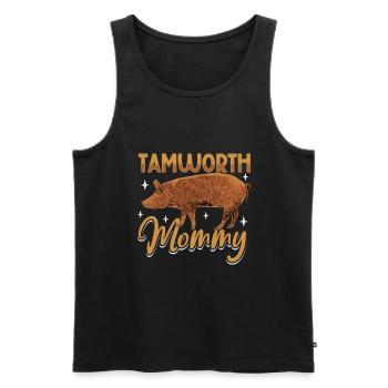 Maman cochon Tamworth - Débardeur bio Premium Homme - noir - Devant - AI Model Male 178 light (178cm)