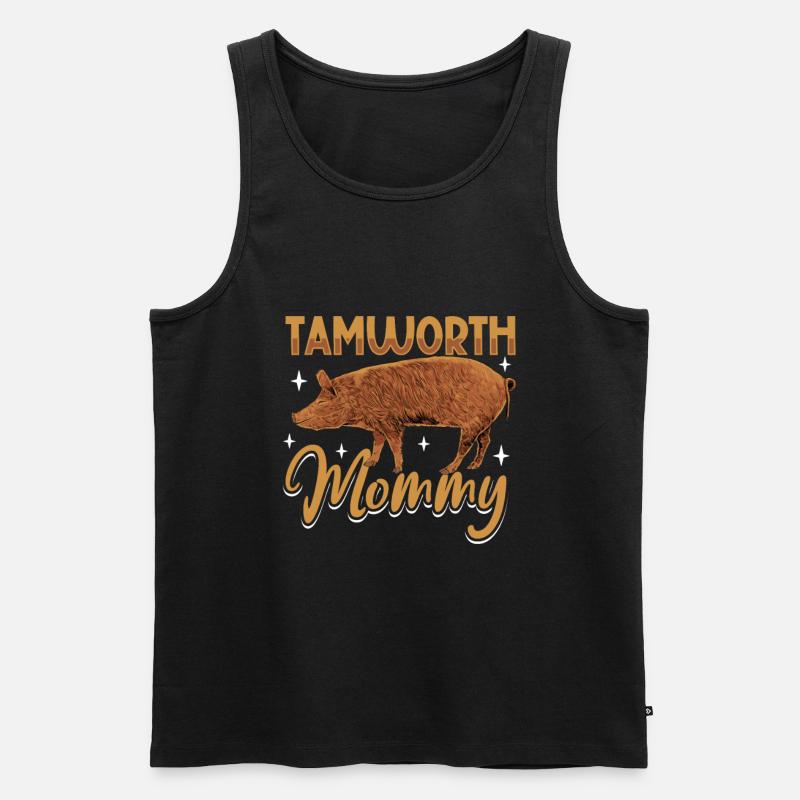 Tamworth Schwein Mama - Männer Premium Bio Tank Top - Schwarz