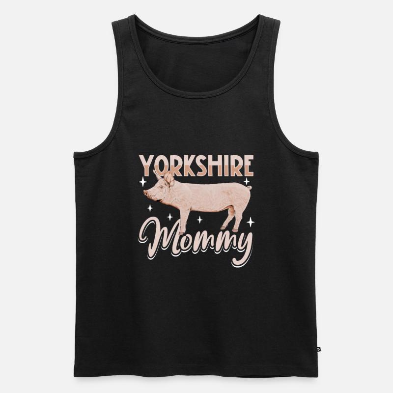 Yorkshire Schwein Mama - Männer Premium Bio Tank Top - Schwarz