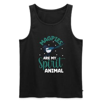 Lieblingstier - Elster - Männer Premium Bio Tank Top - Schwarz - Vorne - AI Model Male 178 light (178cm)