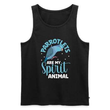 Animal préféré - Perroquet moineau - Débardeur bio Premium Homme - noir - Devant - Michal (187cm)