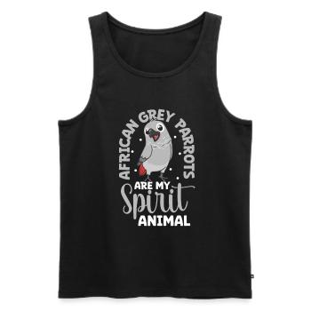 Favourite animal - African grey parrot - Men's Premium Organic Tank Top - black - Front - AI Model Male 178 light (178cm)