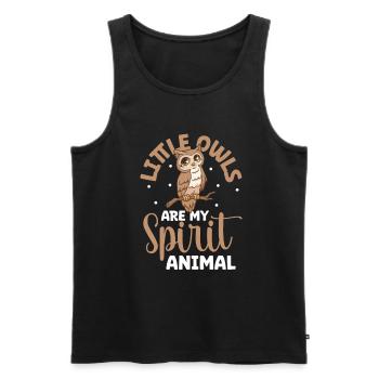 Lieblingstier - Steinkauz - Männer Premium Bio Tank Top - Schwarz - Vorne - Michal (187cm)