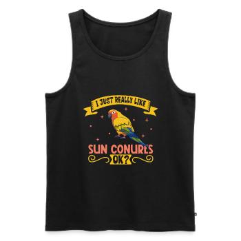 I love my sun parakeet - Men's Premium Organic Tank Top - black - Front - AI Model Male 178 light (178cm)