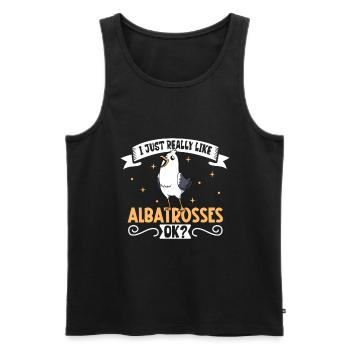 J’adore mon albatros - Débardeur bio Premium Homme - noir - Devant - Michal (187cm)