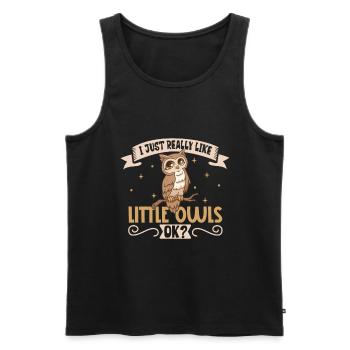 Ich liebe meinen Steinkauz - Männer Premium Bio Tank Top - Schwarz - Vorne - Michal (187cm)