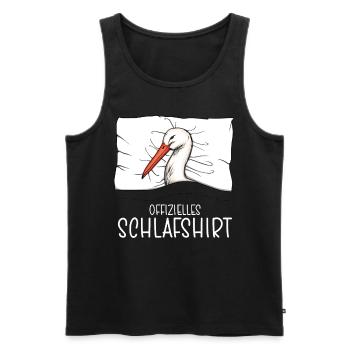 Offizielles Schlafshirt Storch Schlafanzug - Männer Premium Bio Tank Top - Schwarz - Vorne - Michal (187cm)