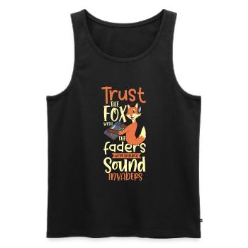 Fuchs am Mischpult - Tontechniker - Männer Premium Bio Tank Top - Schwarz - Vorne - AI Model Male 178 light (178cm)