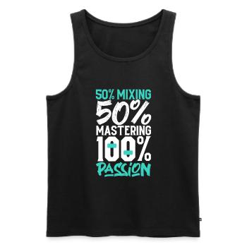 100 Prozent Leidenschaft - Tontechniker - Männer Premium Bio Tank Top - Schwarz - Vorne - AI Model Male 178 light (178cm)