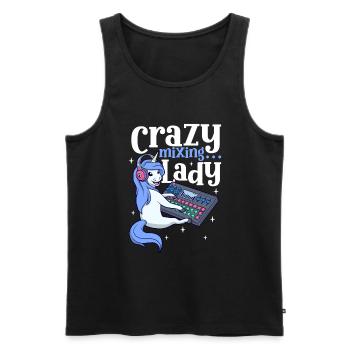 Crazy Mixing Lady - Tontechnikerin - Männer Premium Bio Tank Top - Schwarz - Vorne - AI Model Male 178 light (178cm)