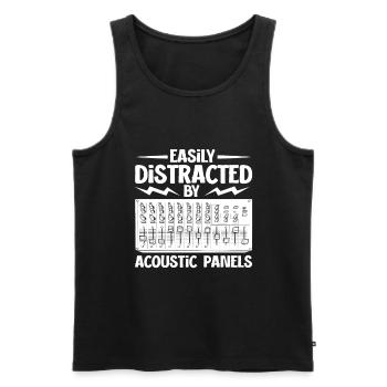 Abgelenkt durch Mischpult - Tontechniker - Männer Premium Bio Tank Top - Schwarz - Vorne - AI Model Male 178 light (178cm)