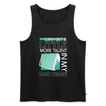 Mehr Talent im Monitor - Tontechniker - Männer Premium Bio Tank Top - Schwarz - Vorne - AI Model Male 178 light (178cm)