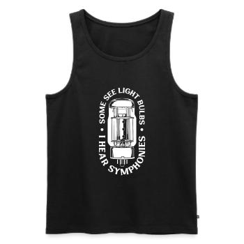 I Hear Symphonies - Vacuum Tube - Men's Premium Organic Tank Top - black - Front - AI Model Male 178 light (178cm)