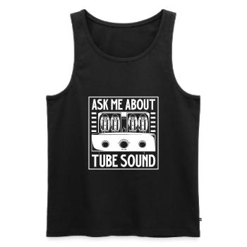 Frag mich nach dem Sound von Vakuumröhren - Männer Premium Bio Tank Top - Schwarz - Vorne - AI Model Male 178 light (178cm)