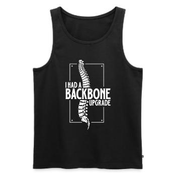 Spine Upgrade Received - Back Surgery - Men's Premium Organic Tank Top - black - Front - AI Model Male 178 light (178cm)