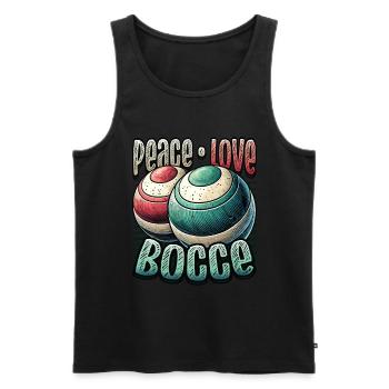 Peace Love Boccia - Éventails de Boccia Style Vintage - Débardeur bio Premium Homme - noir - Devant - Michal (187cm)