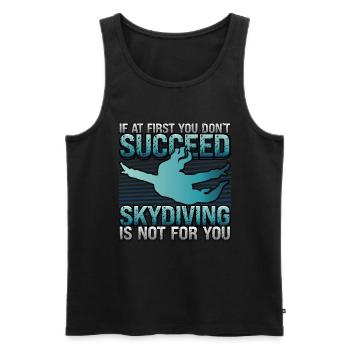 Lustiges Fallschirmspringer - Männer Premium Bio Tank Top - Schwarz - Vorne - Michal (187cm)
