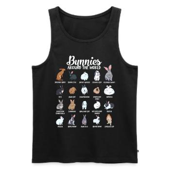 Lapins du monde - Lapin - Débardeur bio Premium Homme - noir - Devant - Michal (187cm)