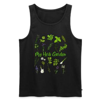 My Herb Garden - Medicinal Herbs - Men's Premium Organic Tank Top - black - Front - AI Model Male 178 light (178cm)