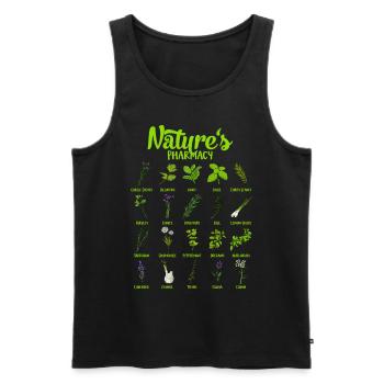 Healing powers of nature - herbs - Men's Premium Organic Tank Top - black - Front - AI Model Male 178 light (178cm)