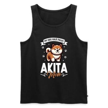 Akita Mama - Männer Premium Bio Tank Top - Schwarz - Vorne - Michal (187cm)