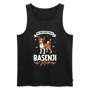 Basenji Mama - Men's Premium Organic Tank Top - black - Front - AI Model Male 178 light (178cm)