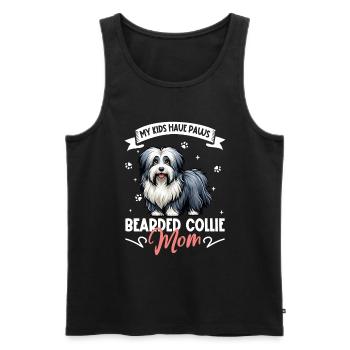 Maman Bearded Collie - Débardeur bio Premium Homme - noir - Devant - AI Model Male 178 light (178cm)