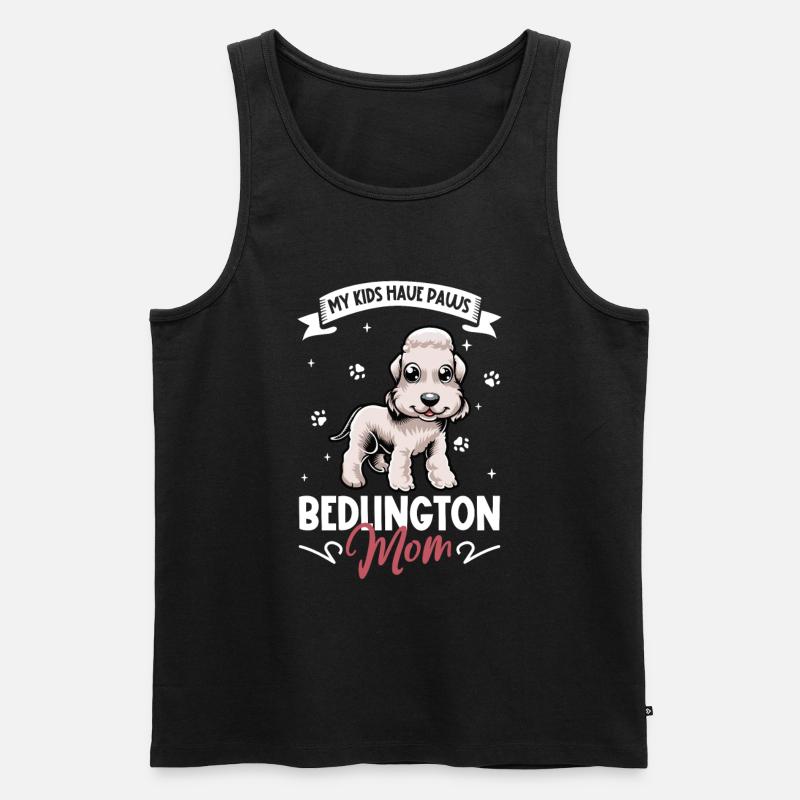 Bedlington Terrier Mama - Männer Premium Bio Tank Top - Schwarz