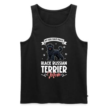 Maman terrier russe noir - Débardeur bio Premium Homme - noir - Devant - Michal (187cm)