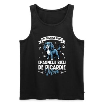 Epagneul Bleu de Picardie Mama - Men's Premium Organic Tank Top - black - Front - AI Model Male 178 light (178cm)