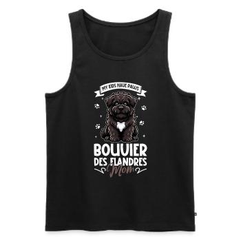 Bouvier des Flandres Mama - Débardeur bio Premium Homme - noir - Devant - AI Model Male 178 light (178cm)