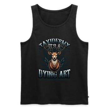 Taxidermy It's A Dying Art Hirschmotiv - Männer Premium Bio Tank Top - Schwarz - Vorne - Michal (187cm)