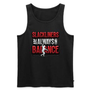 Slackliners Are Always In Balance - Men's Premium Organic Tank Top - black - Front - Michal (187cm)