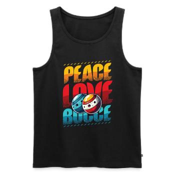 Peace Love Boccia - Éventails de Boccia Style Vintage - Débardeur bio Premium Homme - noir - Devant - Michal (187cm)