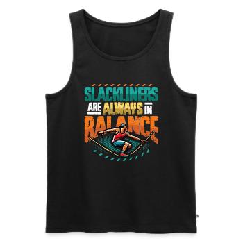 Slackliners Are Always In Balance - Men's Premium Organic Tank Top - black - Front - Michal (187cm)