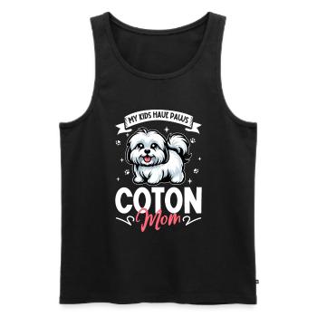 Coton de Tulear Mama - Débardeur bio Premium Homme - noir - Devant - AI Model Male 178 light (178cm)