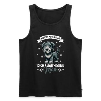 Maman Irish Wolfhound - Débardeur bio Premium Homme - noir - Devant - AI Model Male 178 light (178cm)