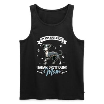 Lévrier italien Mama - Débardeur bio Premium Homme - noir - Devant - Michal (187cm)