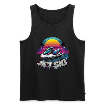 Jet Ski Adventure Retro Summer - Men's Premium Organic Tank Top - black - Front - AI Model Male 178 light (178cm)