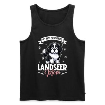 Landseer Mama - Débardeur bio Premium Homme - noir - Devant - Michal (187cm)